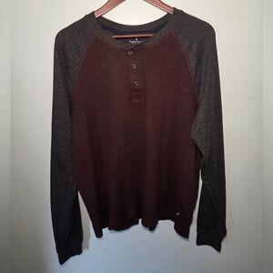 Tailor Vintage Brown and Gray Henley Shirt